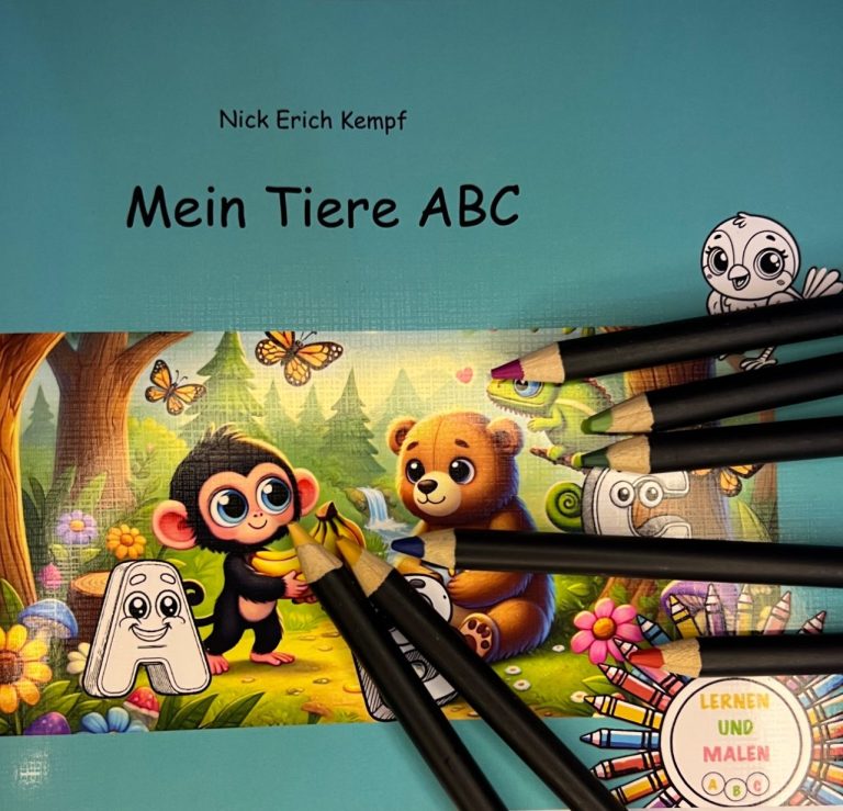 Mein Tiere ABC – Malbuch für Vorschulkinder mit fröhlichen Tiermotiven und Buchstaben zum Ausmalen